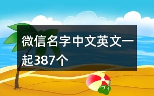 微信名字中文英文一起387個