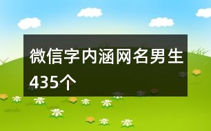 微信字內(nèi)涵網(wǎng)名男生435個(gè)