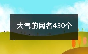 大氣的網名430個