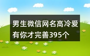 男生微信網(wǎng)名高冷—愛有你才完善395個(gè)