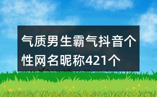 氣質(zhì)男生霸氣抖音個(gè)性網(wǎng)名昵稱421個(gè)