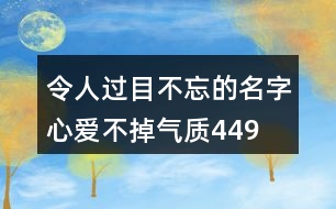 令人過目不忘的名字—心愛不掉氣質449個