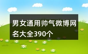 男女通用帥氣微博網名大全390個