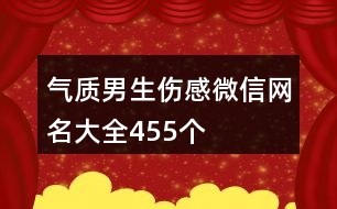 氣質男生傷感微信網(wǎng)名大全455個