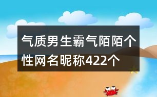 氣質男生霸氣陌陌個性網(wǎng)名昵稱422個