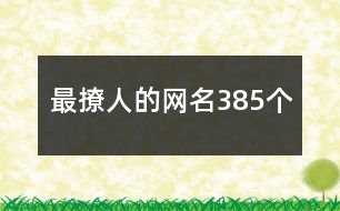 最撩人的網(wǎng)名385個(gè)