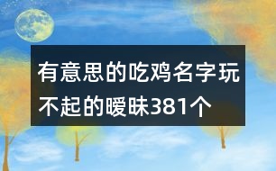 有意思的吃雞名字—玩不起的曖昧381個(gè)