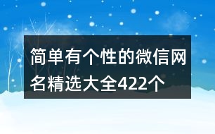 簡單有個性的微信網名精選大全422個