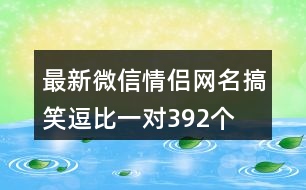 最新微信情侶網(wǎng)名搞笑逗比一對392個(gè)