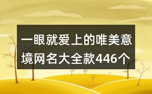 一眼就愛(ài)上的唯美意境網(wǎng)名大全款446個(gè)