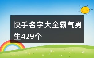 快手名字大全霸氣男生429個