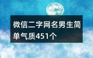 微信二字網(wǎng)名男生簡(jiǎn)單氣質(zhì)451個(gè)