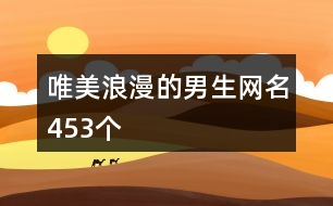 唯美浪漫的男生網名453個