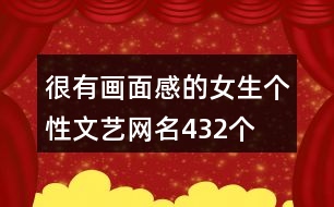 很有畫(huà)面感的女生個(gè)性文藝網(wǎng)名432個(gè)