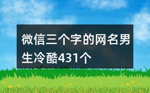 微信三個(gè)字的網(wǎng)名男生冷酷431個(gè)