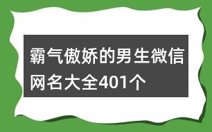 霸氣傲嬌的男生微信網(wǎng)名大全401個(gè)