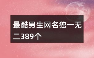 最酷男生網(wǎng)名獨(dú)一無二389個(gè)