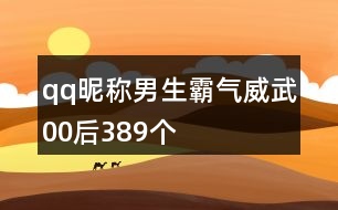 qq昵稱男生霸氣威武00后389個