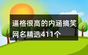 逼格很高的內涵搞笑網名精選411個