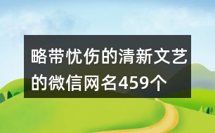 略帶憂傷的清新文藝的微信網(wǎng)名459個