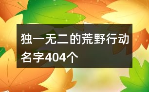 獨(dú)一無二的荒野行動名字404個