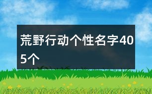 荒野行動個性名字405個