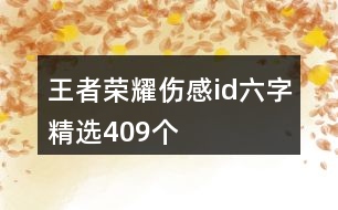 王者榮耀傷感id六字精選409個