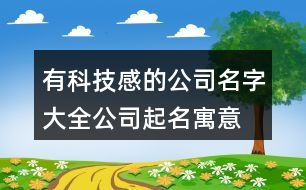 有科技感的公司名字大全,公司起名寓意生意紅紅火火441個(gè)