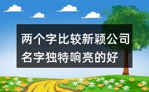 兩個字比較新穎公司名字,獨特響亮的好名字大全426個