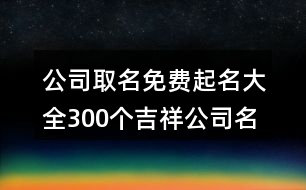 公司取名免費(fèi)起名大全,300個(gè)吉祥公司名字大全396個(gè)