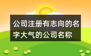 公司注冊(cè)有志向的名字,大氣的公司名稱大全443個(gè)