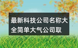 最新科技公司名稱(chēng)大全,簡(jiǎn)單大氣公司取名大全446個(gè)