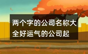 兩個(gè)字的公司名稱大全,好運(yùn)氣的公司起名大全399個(gè)