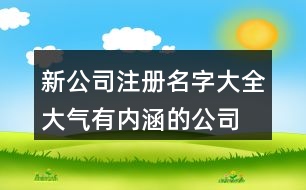 新公司注冊名字大全,大氣有內(nèi)涵的公司名字377個