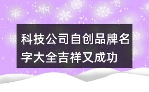 科技公司自創(chuàng)品牌名字大全,吉祥又成功的公司名字411個