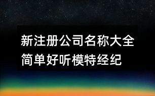 新注冊公司名稱大全簡單好聽,模特經(jīng)紀團隊名字大全407個