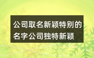 公司取名新穎特別的名字,公司獨特新穎的名字大全390個