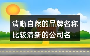 清晰自然的品牌名稱(chēng),比較清新的公司名字大全422個(gè)