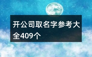 開公司取名字參考大全409個