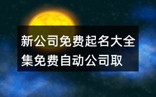 新公司免費(fèi)起名大全集,免費(fèi)自動公司取名網(wǎng)463個