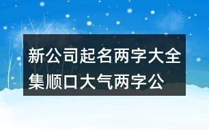 新公司起名兩字大全集,順口大氣兩字公司招牌名稱(chēng)424個(gè)