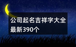 公司起名吉祥字大全最新390個