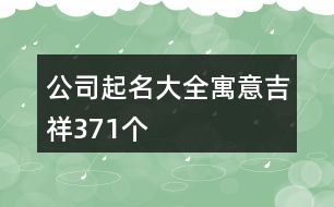 公司起名大全寓意吉祥371個