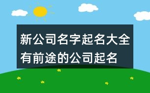 新公司名字起名大全,有前途的公司起名大全419個