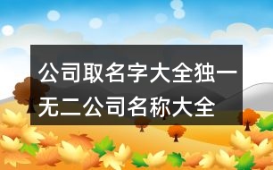 公司取名字大全獨(dú)一無二,公司名稱大全集最新431個(gè)