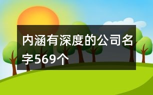 內(nèi)涵有深度的公司名字569個