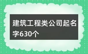 建筑工程類公司起名字630個(gè)