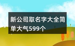 新公司取名字大全簡單大氣599個