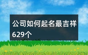 公司如何起名最吉祥629個