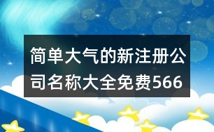 簡(jiǎn)單大氣的新注冊(cè)公司名稱大全免費(fèi)566個(gè)